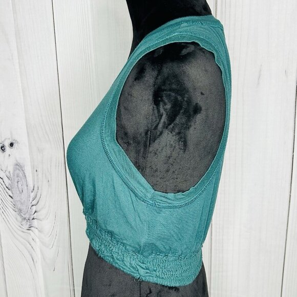 Free People Beach Endless Summer Morningside Teal Green Crop Top Sz M Open Back - Picture 4 of 7